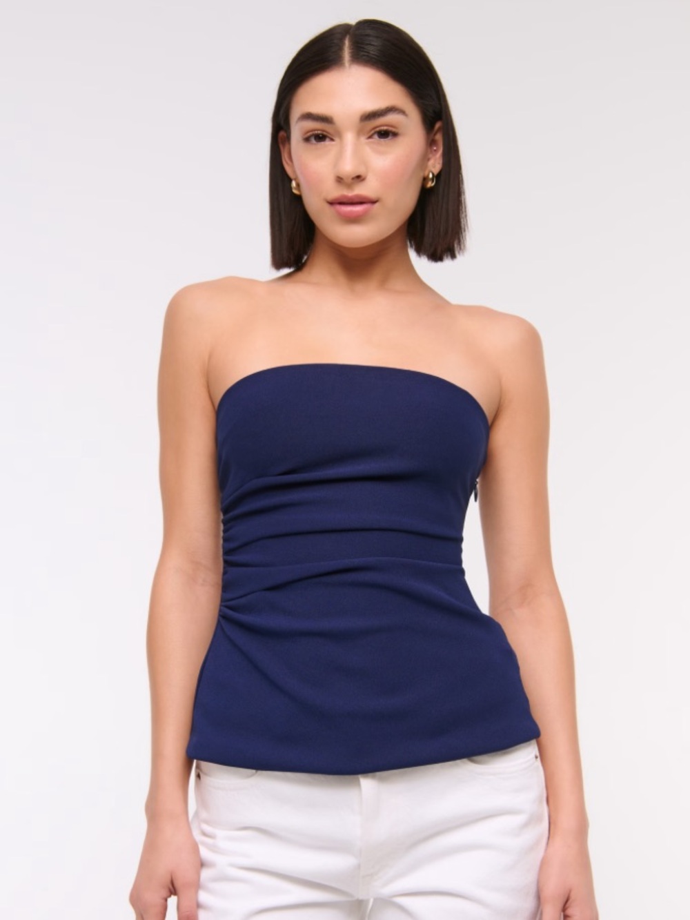 Abercrombie Strapless Side Rusched Top Convertible Womens Medium NWT